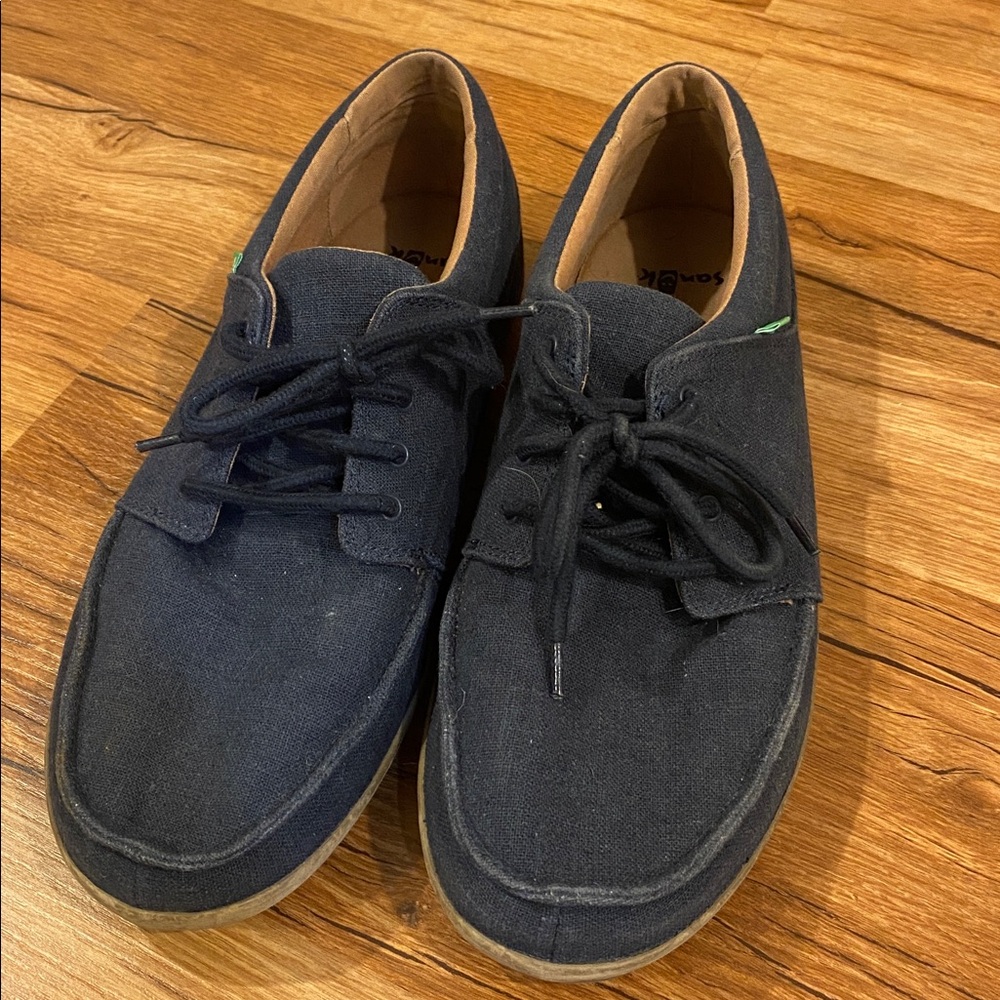 Sanuk Men's Navy Canvas Lace-Up Sneakers